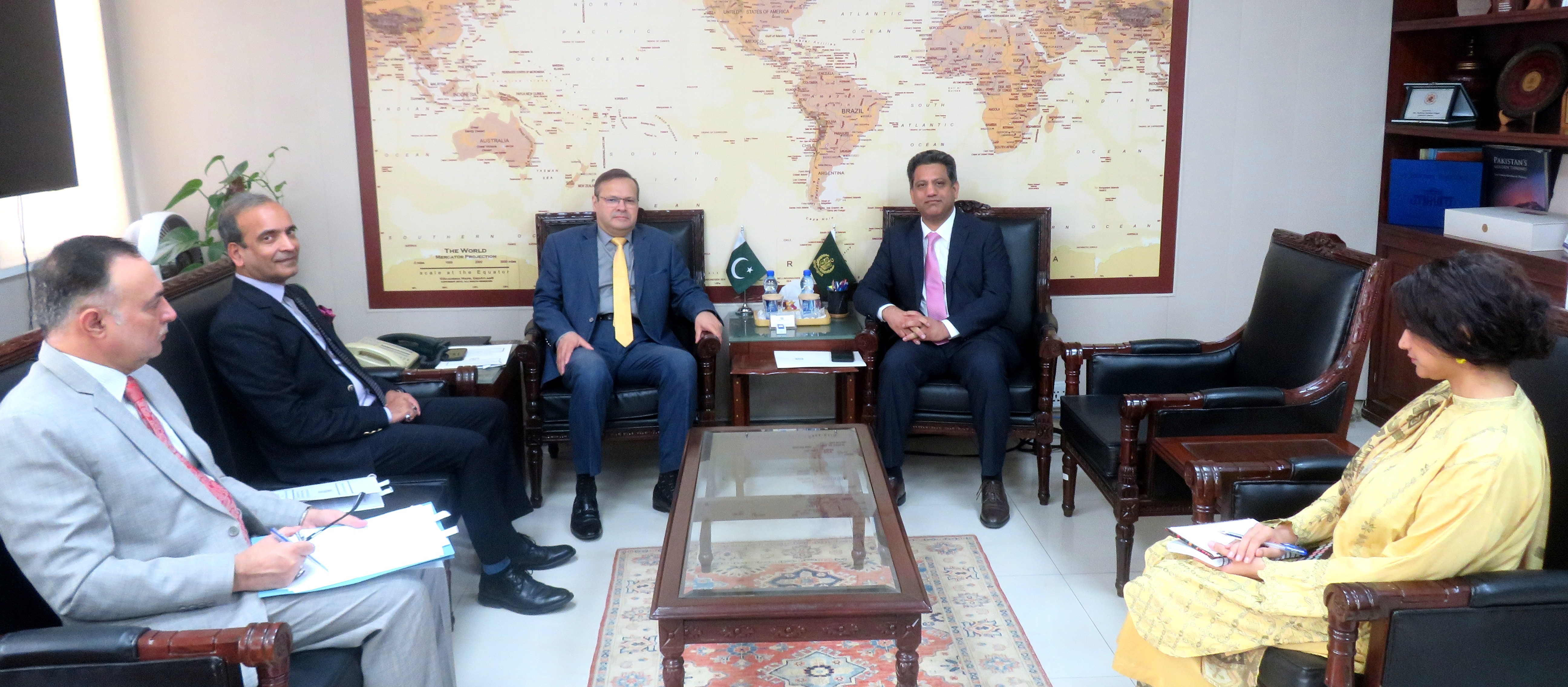 H.E. Mr. Mohammad Aamir Khan, Ambassador-designate of Pakistan to Nepal, called on the Secretary, Economic Affairs Division, Mr. Muhammad Humair Karim Kidwai.